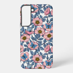 Coque Samsung Galaxy Rose de chien et papillons