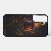 Coque Samsung Galaxy rose en feu (Verso Horizontal)