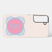 Coque Samsung Galaxy Rose et bleu personnalisés (Verso Horizontal)