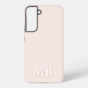 Coque Samsung Galaxy Rose et corail   Monogramme initial moderne minima