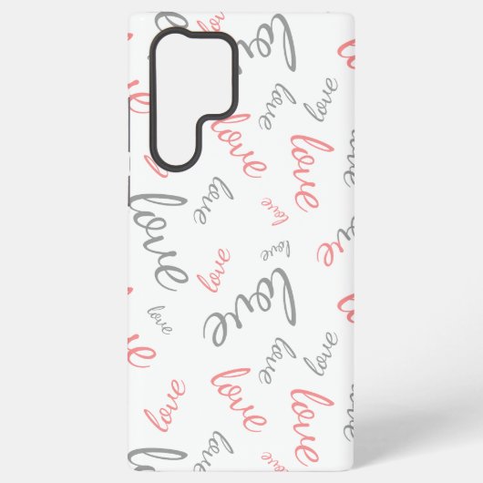 Coque Samsung Galaxy Rose et Gris Romantiques Amour Écriture Cursive (Verso)
