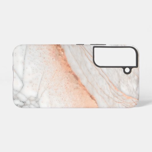 Coque Samsung Galaxy Rose Gold Dust on White Marble (Verso Horizontal)