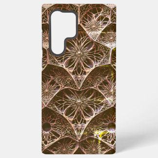 Coque Samsung Galaxy Rose Gold et Bronze Orné Art Déco Fractal