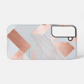 Coque Samsung Galaxy Rose Gold Geometric Abstract Pattern (Verso Horizontal)