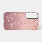 Coque Samsung Galaxy Rose Parties scintillant or Texte personnalisé Sam (Verso Horizontal)