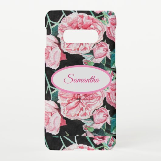 Coque Samsung Galaxy Rose Pink Cabbage Vintage Roses floral Girls Name (Dos)