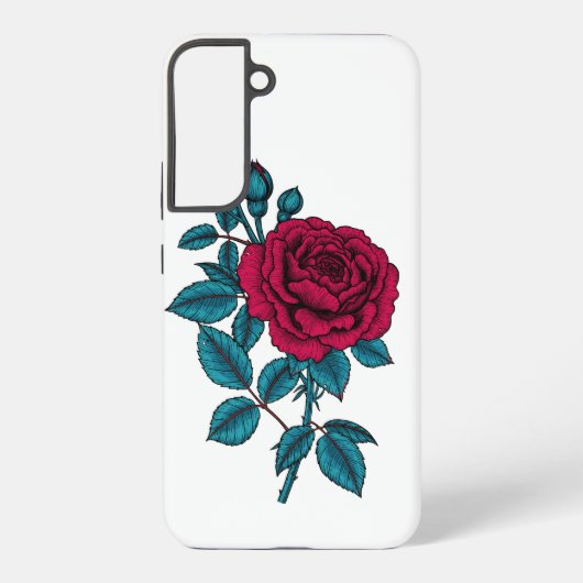 Coque Samsung Galaxy Rose rouge (Verso)