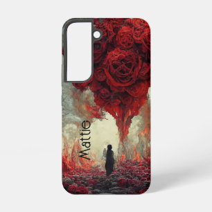 Coque Samsung Galaxy Rose rouge gothique remplie d'enfer