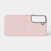 Coque Samsung Galaxy Rose vif avec nom (Verso Horizontal)