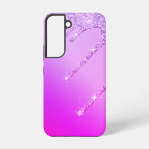 Coque Samsung Galaxy Rose Violet Néon Paillettes