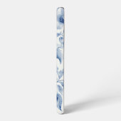 Coque Samsung Galaxy Roses Aquarelle Bleu Pastel Élégant (Côté gauche)