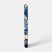 Coque Samsung Galaxy Roses blanches sur Indigo Arrière - plan bleu (Côté gauche)