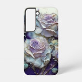 Coque Samsung Galaxy Roses bleu et violet (Verso)