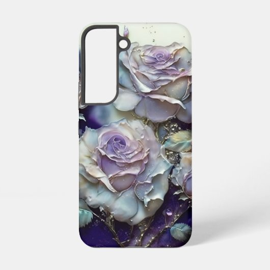 Coque Samsung Galaxy Roses bleu et violet (Verso)