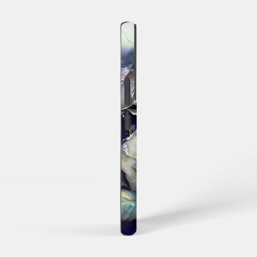 Coque Samsung Galaxy Roses bleu et violet (Côté droit)