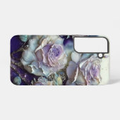 Coque Samsung Galaxy Roses bleu et violet (Verso Horizontal)