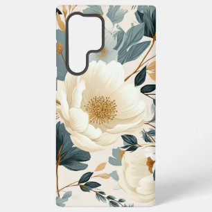 Coque Samsung Galaxy Roses et botaniques crémeux vintages