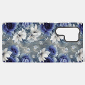 Coque Samsung Galaxy Roses et Lys Bleus et Blancs élégants (Verso Horizontal)