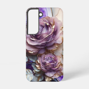 Coque Samsung Galaxy Roses géants du violet et de l'or
