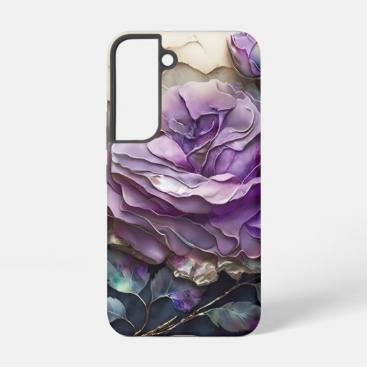 Coque Samsung Galaxy Roses géants du violet et de l'or (Verso)
