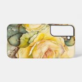 Coque Samsung Galaxy Roses géants jaunes et verts (Verso Horizontal)