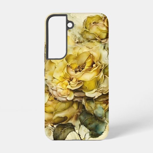 Coque Samsung Galaxy Roses géants jaunes et verts (Verso)