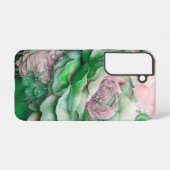 Coque Samsung Galaxy Roses géants verts et roses (Verso Horizontal)