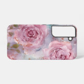 Coque Samsung Galaxy Roses rose et bleu (Verso Horizontal)