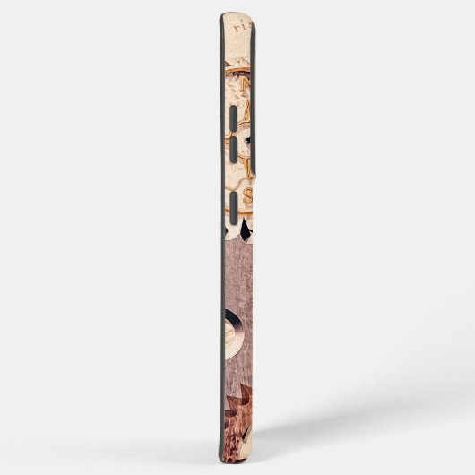 Coque Samsung Galaxy Roues à vapeur, engrenages, clés, vieille carte Pe (Côté droit)