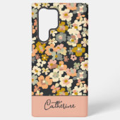 Coque Samsung Galaxy Rouge et Fleur  (Verso)