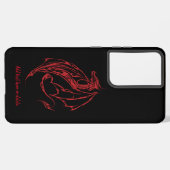 Coque Samsung Galaxy Rouge Tribal Dragon Noir (Côté gauche)