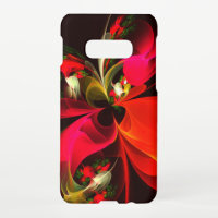 Rouge Vert Floral Moderne Art Abstrait Motif #02