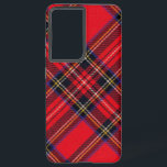 Coque Samsung Galaxy Royal Stewart tartan rouge noir plaid<br><div class="desc">Royal Stewart clan tartan rouge noir plaid</div>