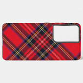Coque Samsung Galaxy Royal Stewart tartan rouge noir plaid (Verso Horizontal)