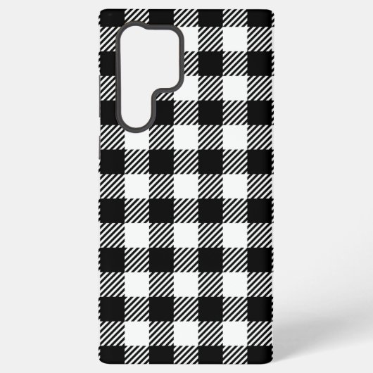 Coque Samsung Galaxy Rustic Farmhouse Black & White Checkered (Verso)