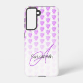 Coque Samsung Galaxy Rustique Polka Dot Héliotrope Motif de coeur pourp (Verso)