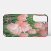 Coque Samsung Galaxy S22+ avec tulipes roses (Verso Horizontal)