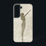 Coque Samsung Galaxy Sacoche téléphonique Free Spirit Leap<br><div class="desc">Une figure saute dans la liberté et le flux,  évoquant un sentiment de libération et d'expression joyeuse de soi avec un style terrestre minimal.</div>