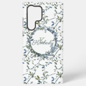 Coque Samsung Galaxy Sage Silver Green Floral (Verso)
