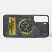 Coque Samsung Galaxy Sagittarius Dark Zodiac Astrologie : Noir & Or (Verso Horizontal)