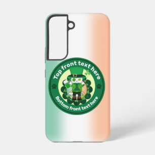 Coque Samsung Galaxy Saint Patrick avec un chat à un oeil heureux