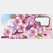 Coque Samsung Galaxy Sakura rose sur la peinture Arrière - plan (Verso Horizontal)