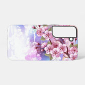 Coque Samsung Galaxy Sakura rose sur la peinture Arrière - plan (Verso Horizontal)
