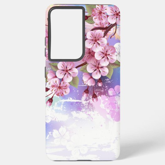 Coque Samsung Galaxy Sakura rose sur la peinture Arrière - plan (Verso)