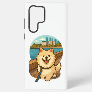 Coque Samsung Galaxy Samoyède heureux se promène au bord de l'eau en vi