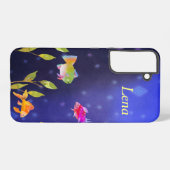 Coque Samsung Galaxy Samsung S22* Coque Bleu profond avec poisson (Verso Horizontal)