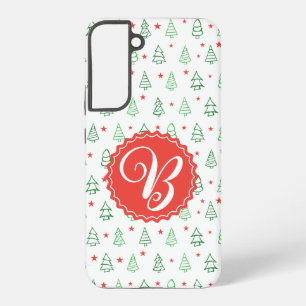 Coque Samsung Galaxy Sapin de Noël rouge et vert