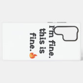 Coque Samsung Galaxy Sarcastic "This is Fine" Meme with Fire Emoji (Verso Horizontal)