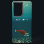 Coque Samsung Galaxy Saumon Sockeye<br><div class="desc">Un saumon de saumon rouge mâle, sous l'eau, avec la coloration rouge, boit le dos et accroche le museau caractéristique de la fraye. Customisez en ajoutant votre propre texte. Le saumon de saumon rouge (Oncorhynchus nerka), ou saumon rouge, se trouve dans l'océan Pacifique Nord et les rivières y déversent. Les...</div>