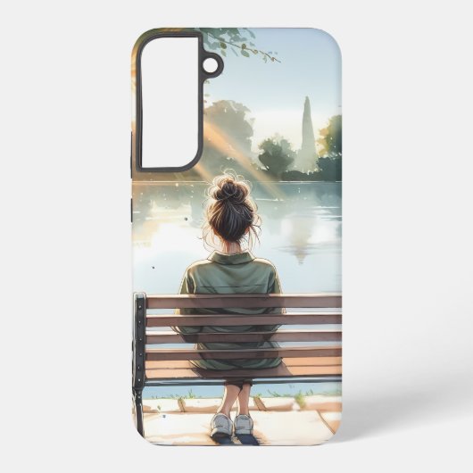 Coque Samsung Galaxy Scène de lac aux reflets de coucher de soleil (Verso)